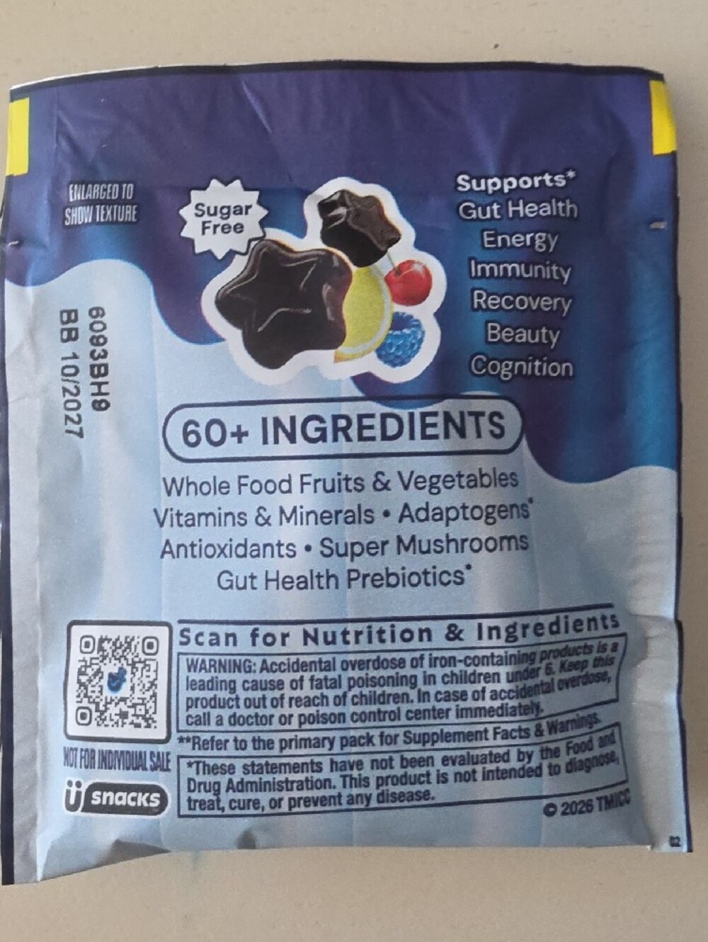 Grüns Superfoods Greens Gummies - Popsicle Firecracker Flavor 2 Bags - Picture 6 of 6